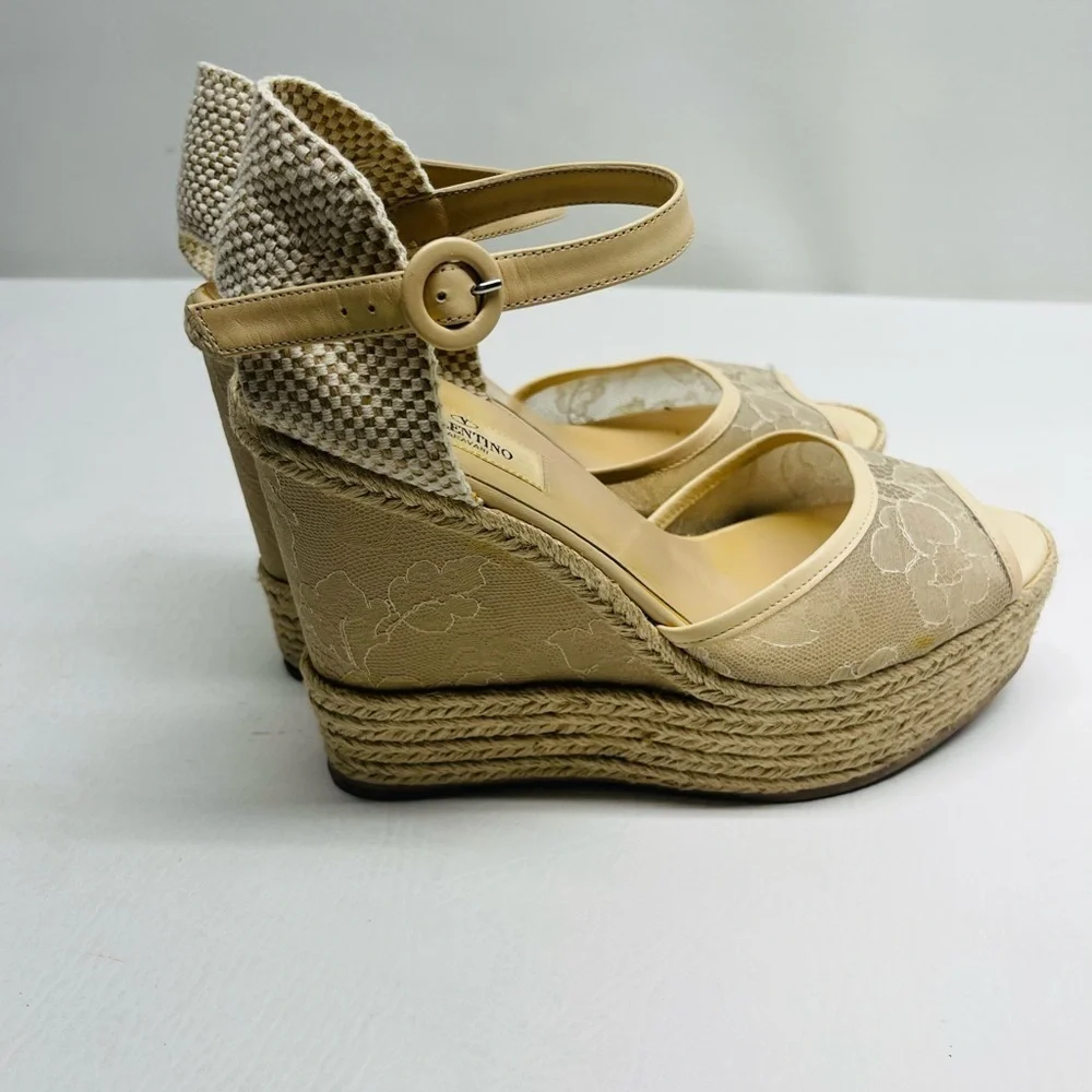 Valentino Lace Platform Wedges size 40/ 9
